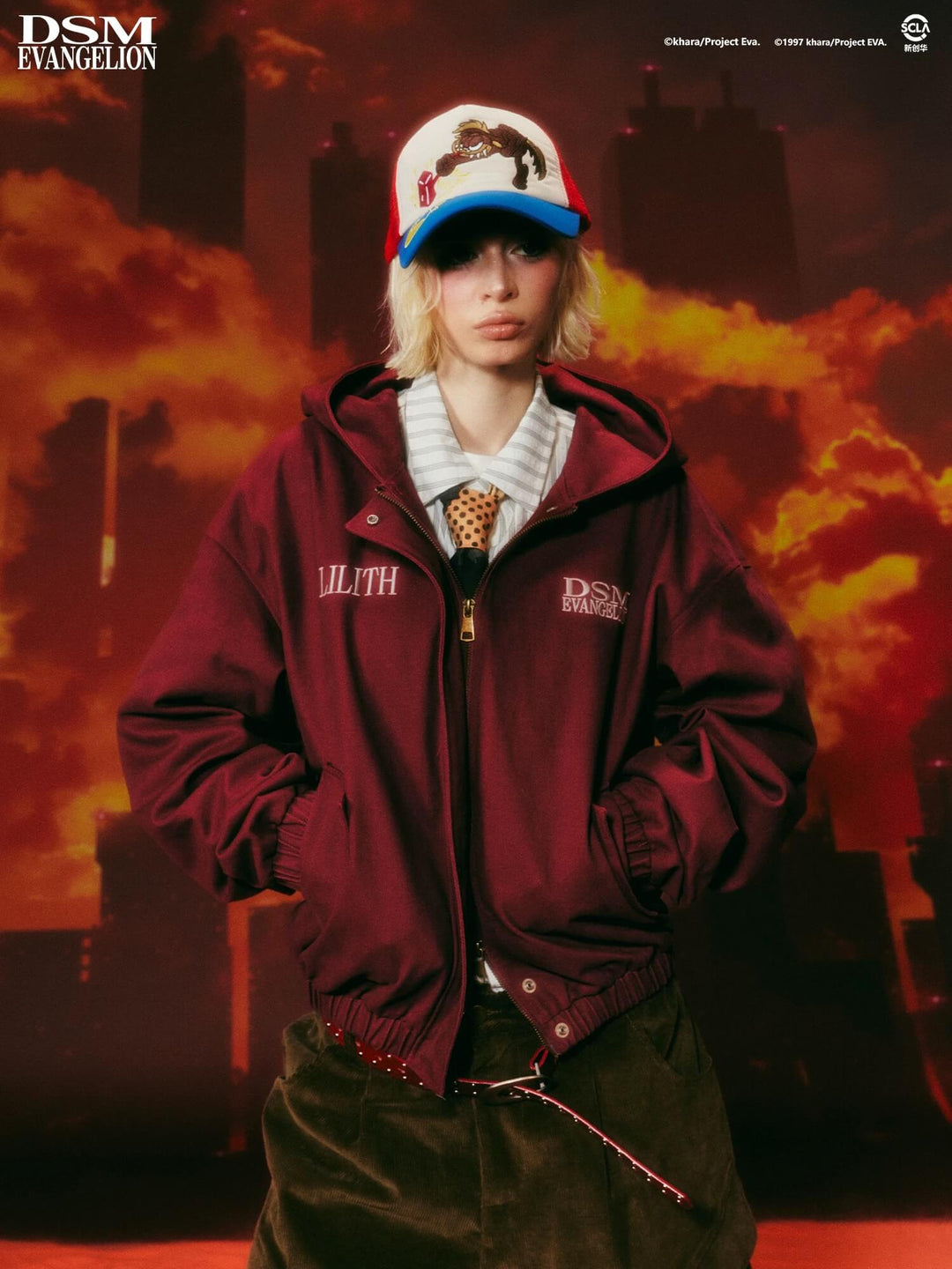 DSM x EVA Second Angel Lilith Washed Zip Up Hooded Jacket | Face 3 Face