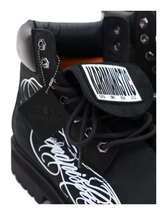 KARMANISTIC Nubuck Leather Embroidered Work Boots | Face 3 Face