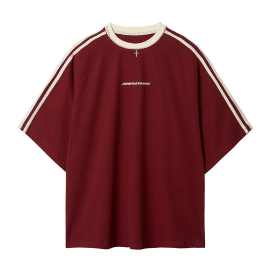 JHYQ Beaded Neck Striped Tee