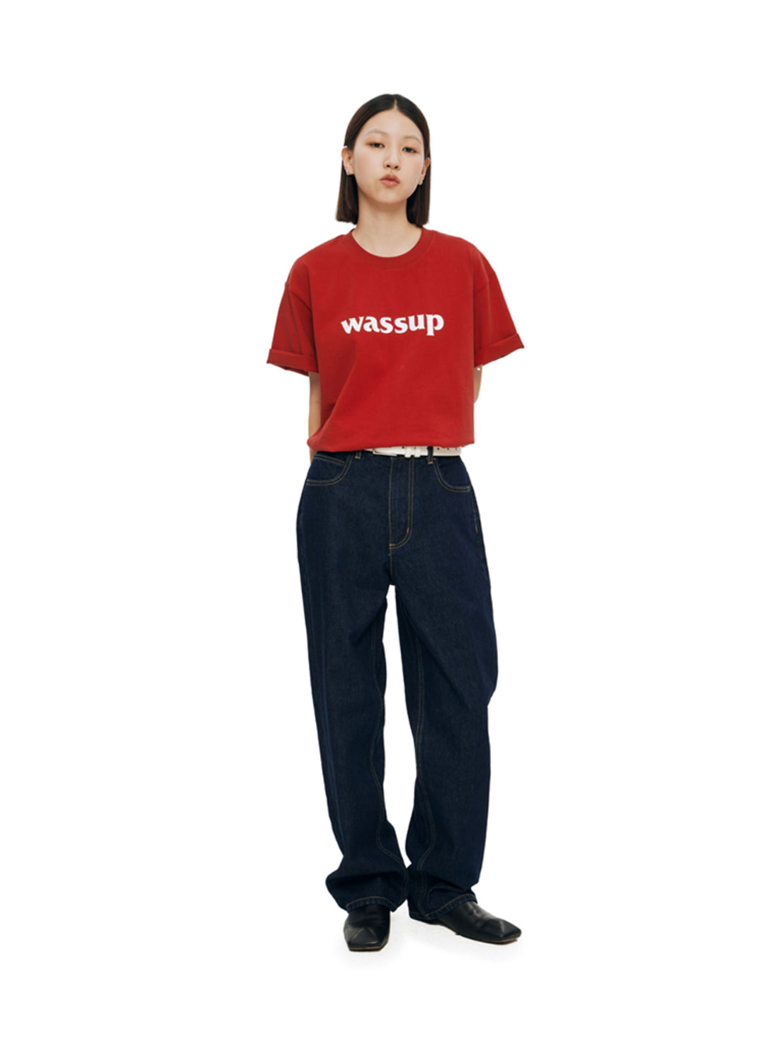 Wassup House Big Logo Print Basic Tee