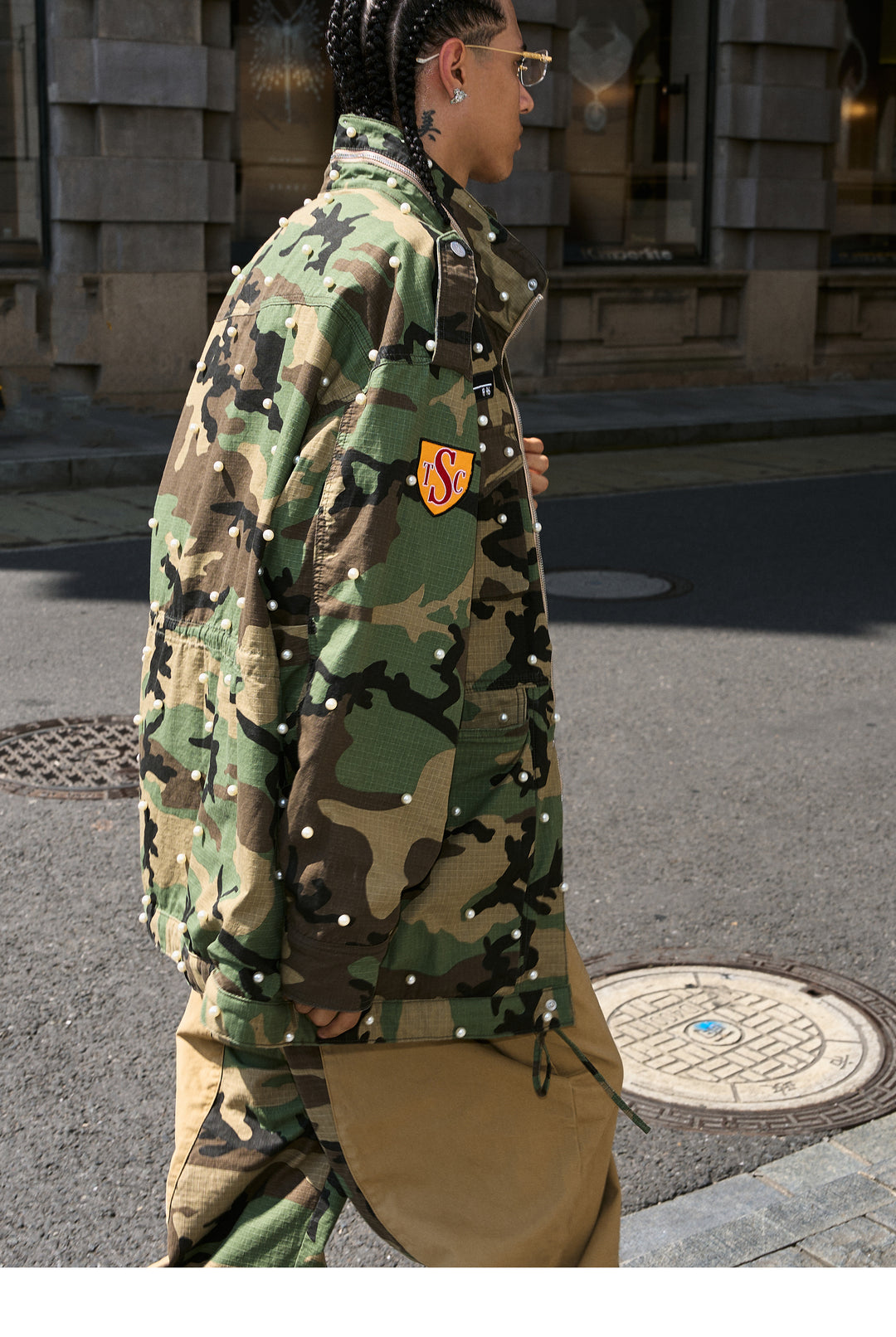 STEEPC Camouflage Pearl Studded M65 Field Jacket | Face 3 Face