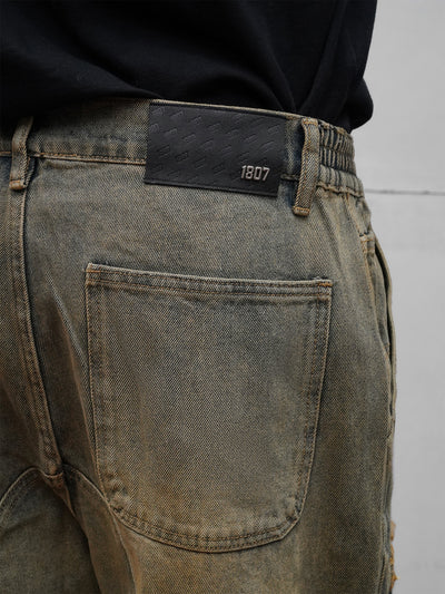 1807 Patch Embroidery Washed Jeans | Face 3 Face