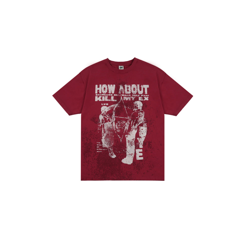 S45 Slogan Stain Damage Tee | Face 3 Face