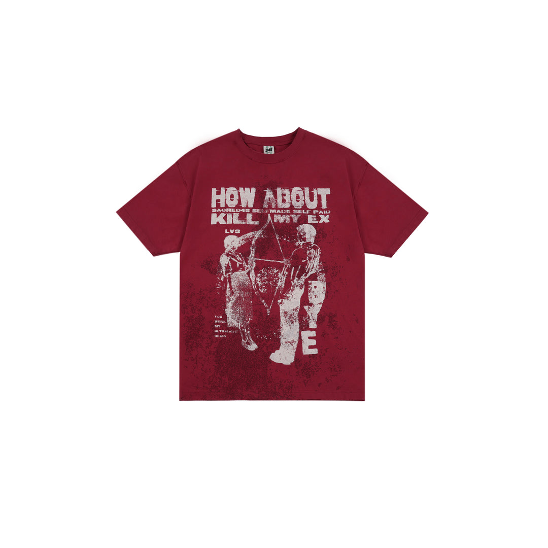 S45 Slogan Stain Damage Tee | Face 3 Face