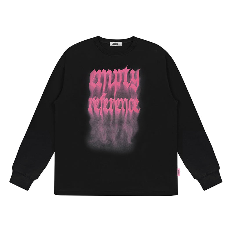 EMPTY REFERENCE Smoke Logo Printed Long Sleeve Tee