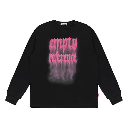 EMPTY REFERENCE Smoke Logo Printed Long Sleeve Tee