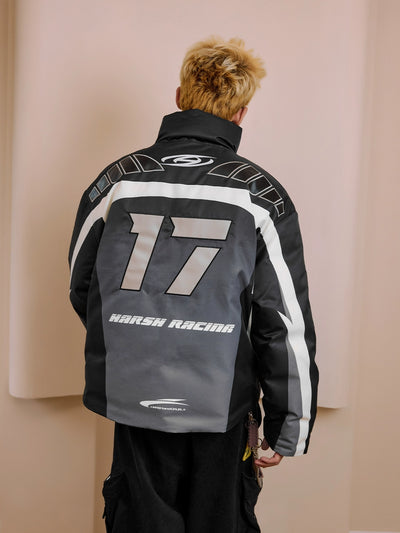 Harsh and Cruel Color Blocked Gradient Racing Down Jacket | Face 3 Face