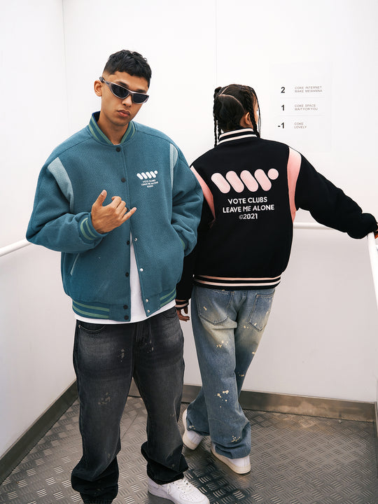 VOTE Color Blocked Baseball Jacket