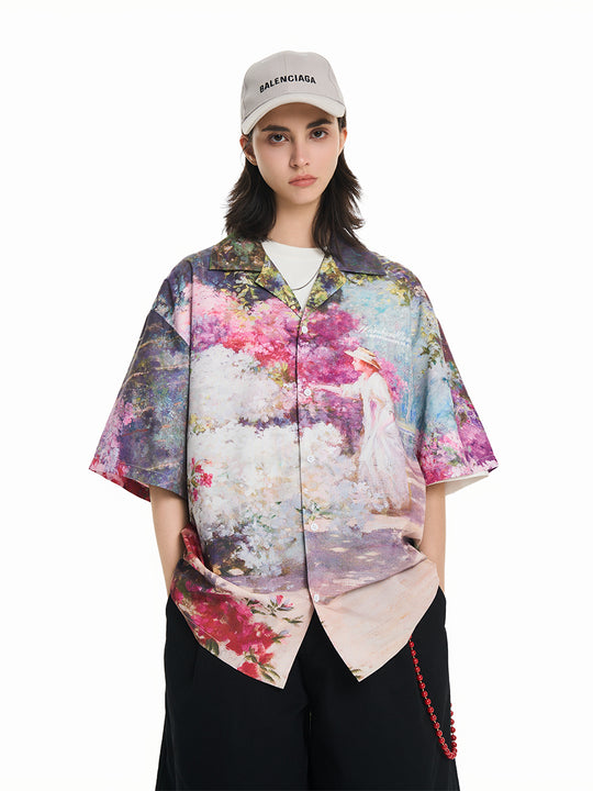 Harsh and Cruel Oil Painting Garden Cuban Shirt | Face 3 Face