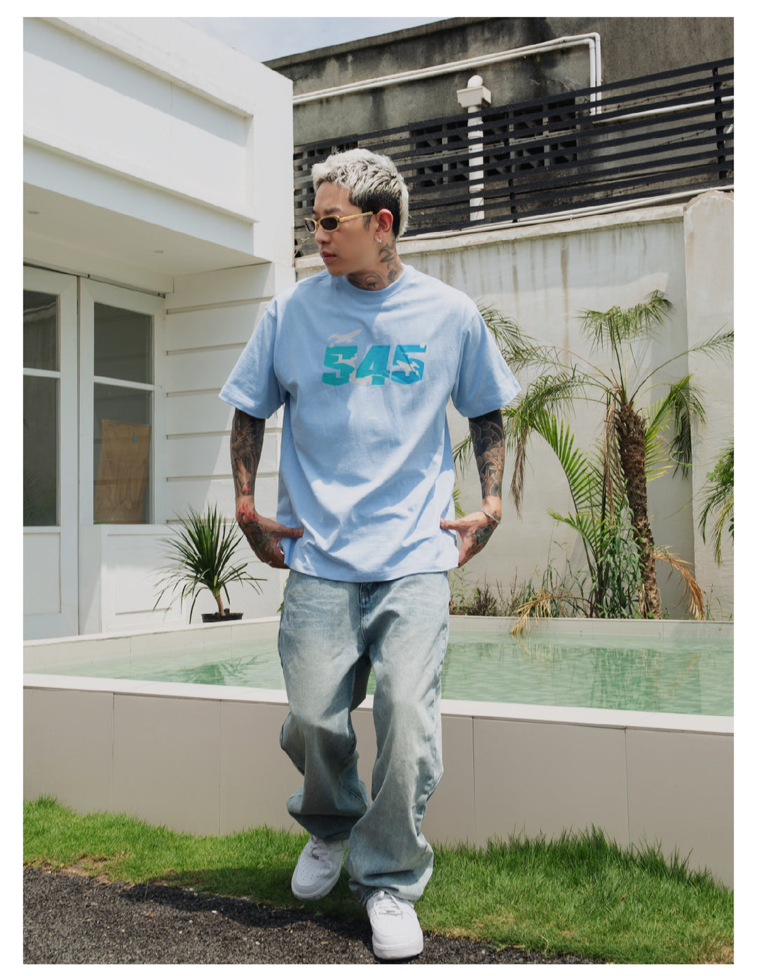 S45 Airplane Gradient Logo Tee | Face 3 Face