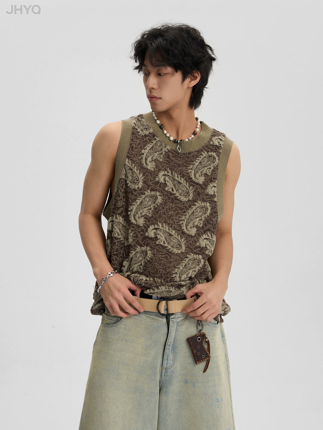 JHYQ Paisley Embroidered Tank Top Tee