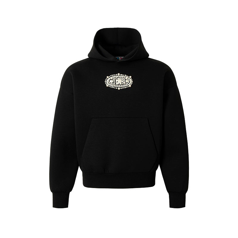 YADcrew Pearl and Embroidered Logo Puzzle Hoodie | Face 3 Face
