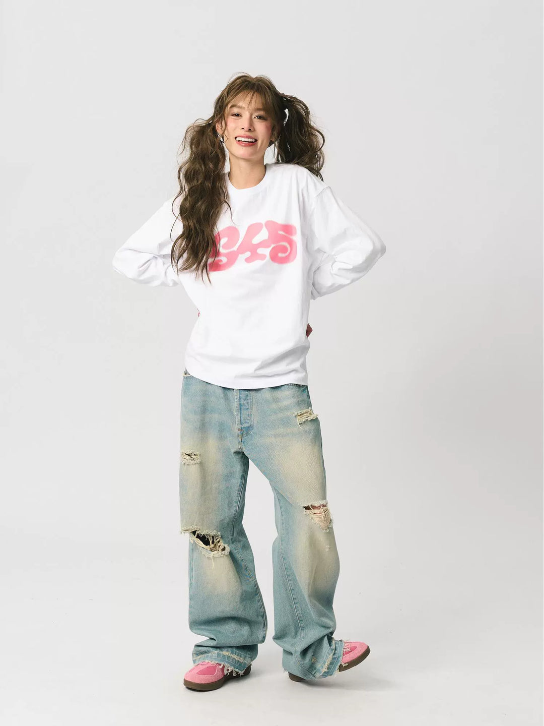 S45 Dot Logo Printed Long-Sleeve Tee | Face 3 Face