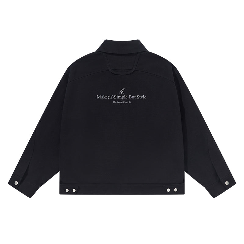 Harsh and Cruel Embroidered Logo Lapel Jacket