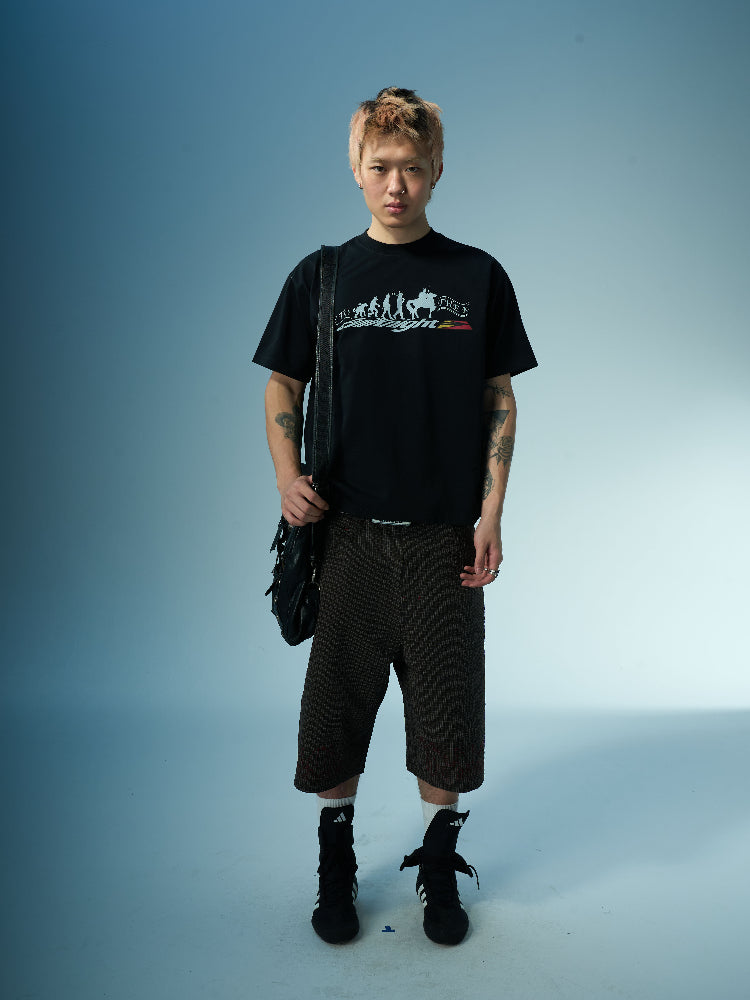 EVILKNIGHT(EK) Devil's Evolution Basic Letter Printed Tee | Face 3 Face