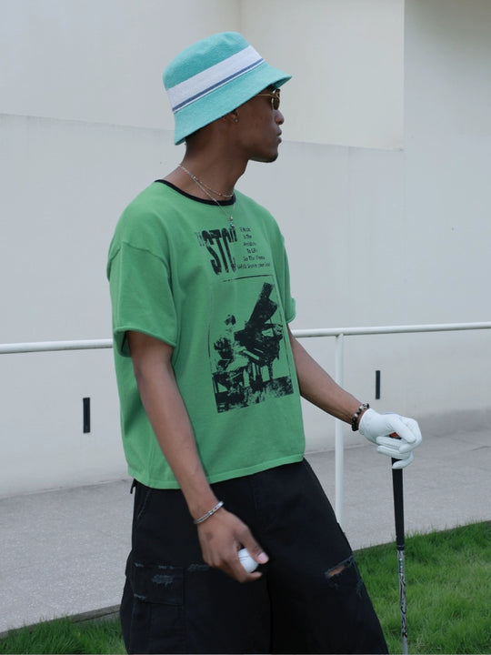 STEEPC Printed Boxy Knit Tee | Face 3 Face