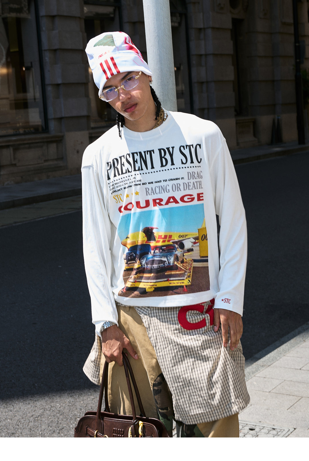 STEEPC Vintage Photo Print Long Sleeve Tee | Face 3 Face