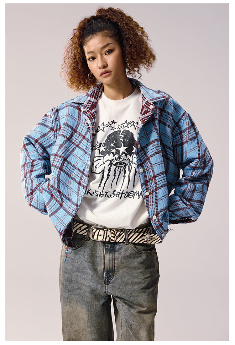 Remedy Wave Plaid Reversible Long Sleeve Shirt | Face 3 Face