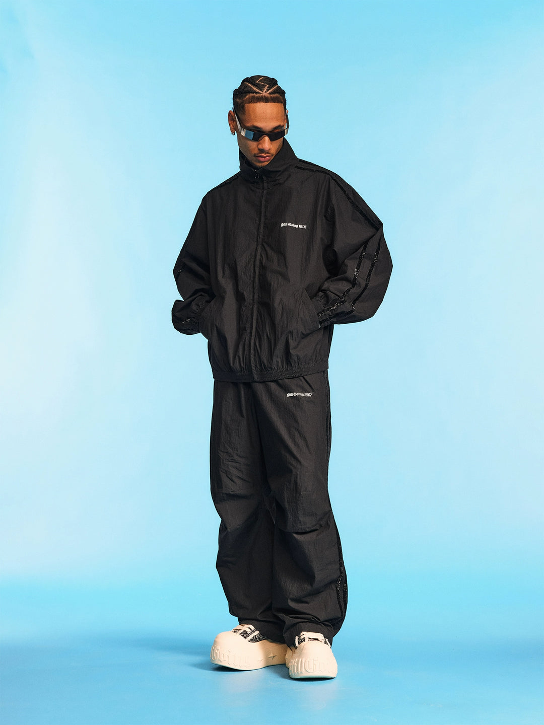 1807 Gothic Logo Side Stripe Track Pants | Face 3 Face