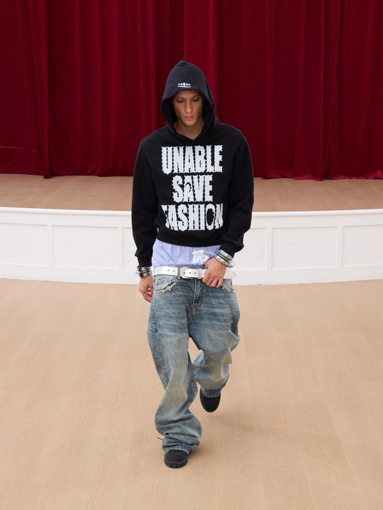 KARMANISTIC Rhinestone Embellished Slogan Print Hoodie | Face 3 Face