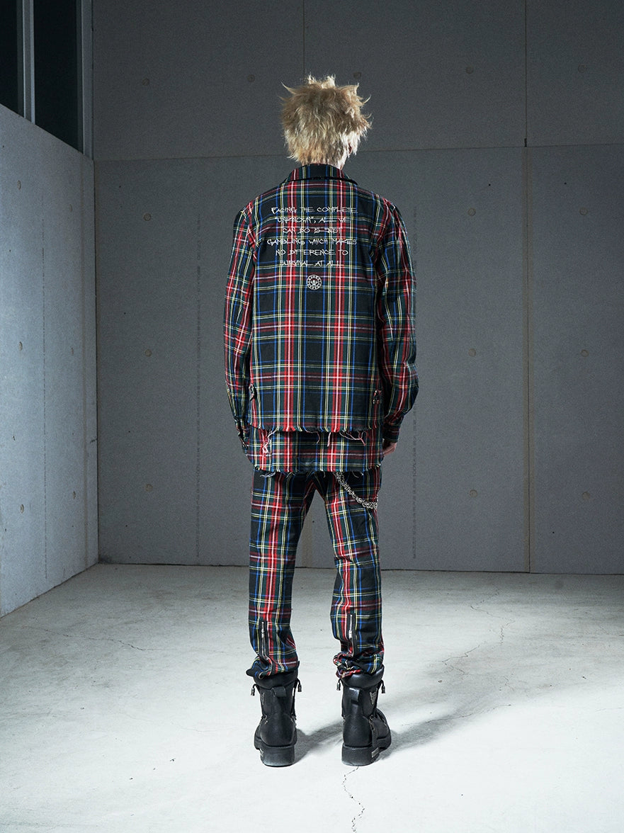 VENTUREK Tartan Check Embroidered Fringe Jacket | Face 3 Face