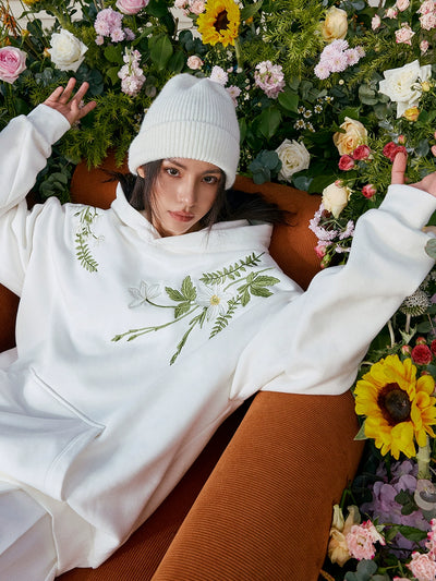 Harsh and Cruel Floral Garland Embroidered HACR Hoodie | Face 3 Face