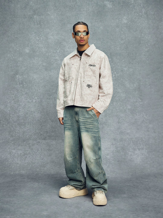 1807 3D Knee Stitch Washed Jeans | Face 3 Face