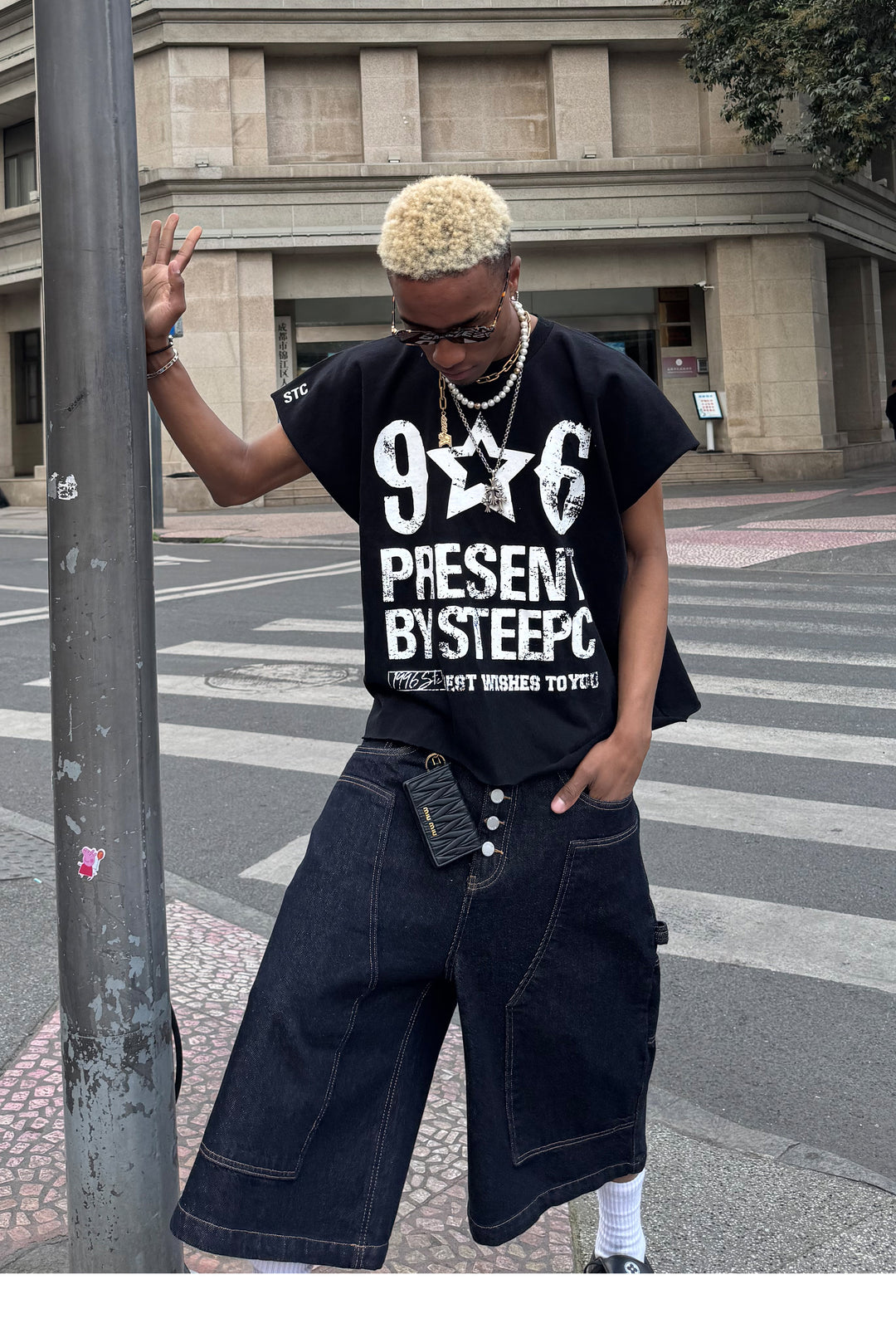 STEEPC Aged Printed Sleeveless Tee | Face 3 Face