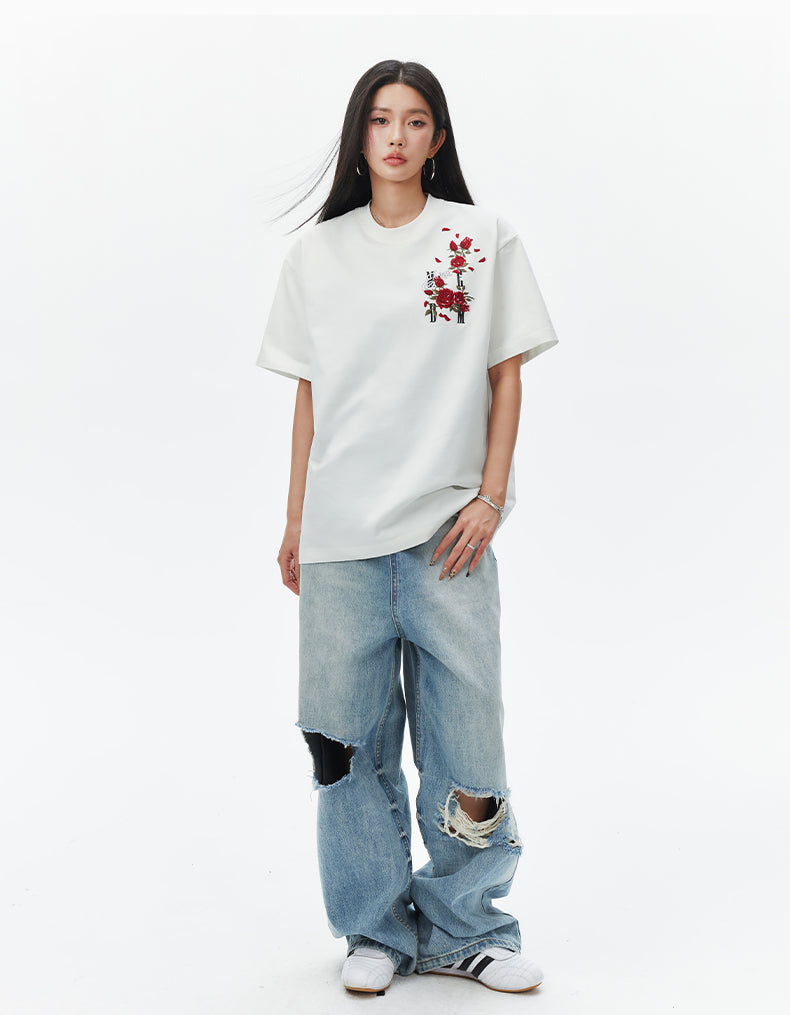 MEDM Orchid Rose Embroidered Tee | Face 3 Face
