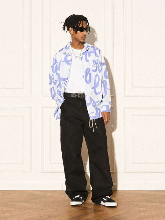 EMPTY REFERENCE Text Full Print Long Sleeve Shirt