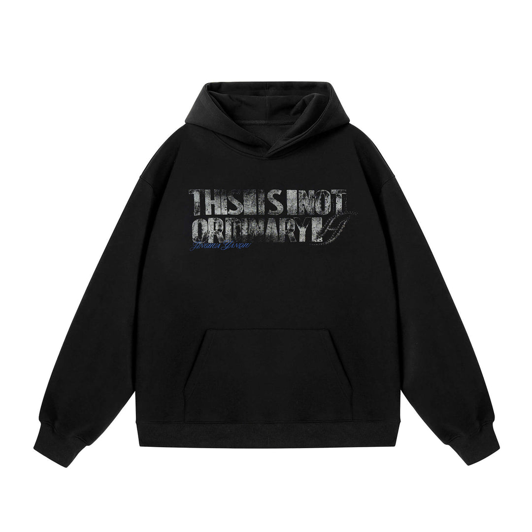 JHYQ Vintage Letter Print Rivet Hoodie | Face 3 Face