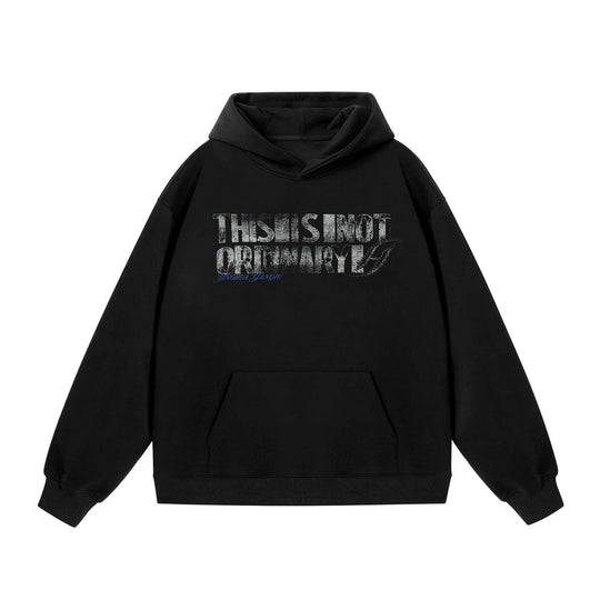 JHYQ Vintage Letter Print Rivet Hoodie | Face 3 Face