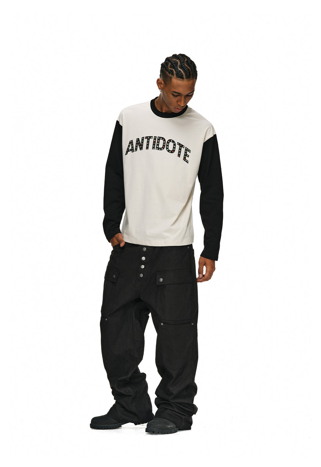 ANTIDOTE Color Stone Studded Long Sleeve Tee | Face 3 Face