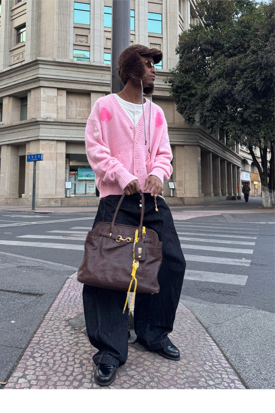 STEEPC Card Suits Wool Blend Knit Cardigan | Face 3 Face