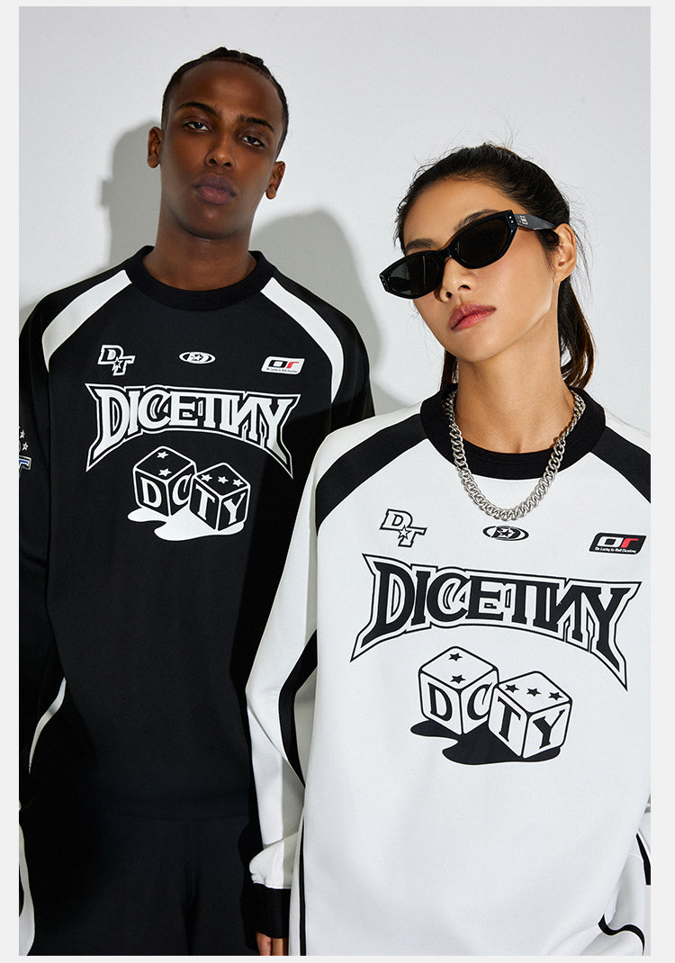 DICETINY Dice Logo Printing Long Sleeved Sports Jersey Tee | Face 3 Face