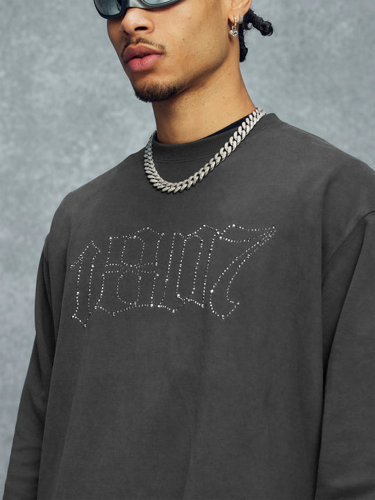 1807 Rhinestone Logo Long Sleeve Tee | Face 3 Face