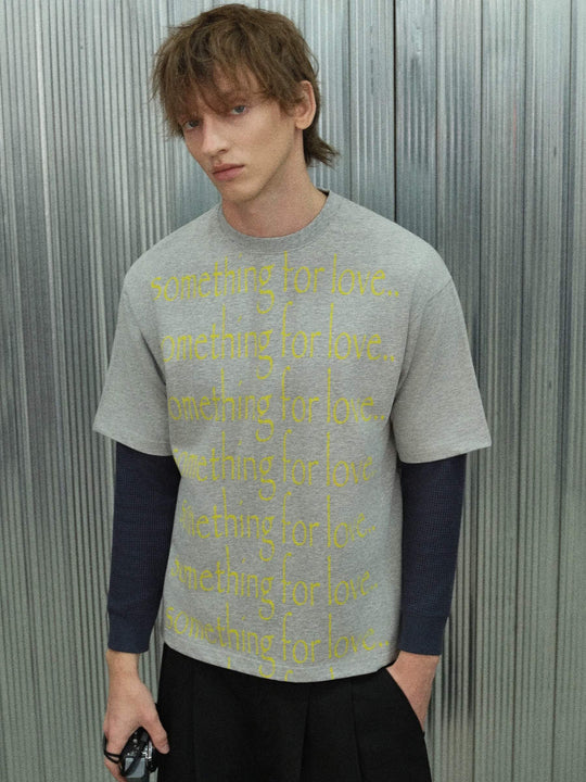 S45 All Over Slogan Print Short Sleeve Tee
