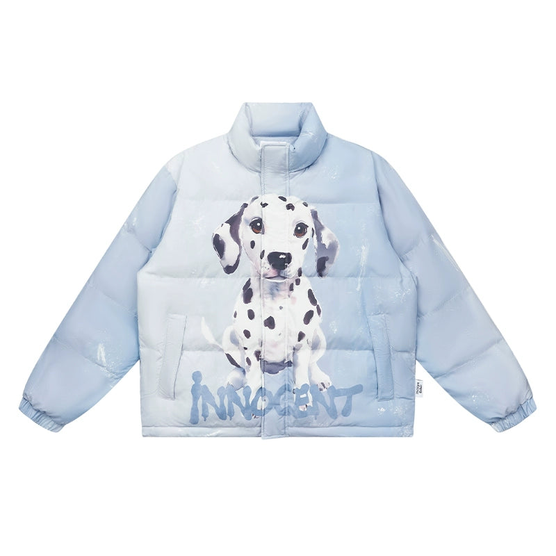 EMPTY REFERENCE Dalmatian Print Down Jacket | Face 3 Face