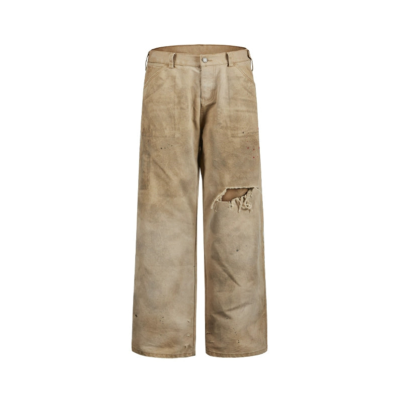 Remedy Kiss Mark Distressed Hole Work Painter Pants | Face 3 Face