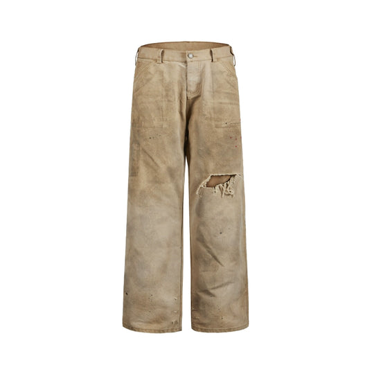 Remedy Kiss Mark Distressed Hole Work Painter Pants | Face 3 Face