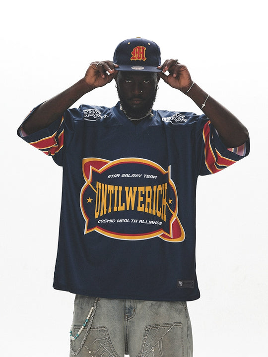 UNTILWERICH Vintage Graphic Mesh Hockey Jersey | Face 3 Face