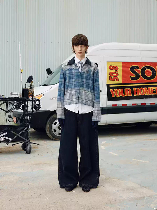 SOD Co. Washed Blue Gradient Plaid Jacket | Face 3 Face