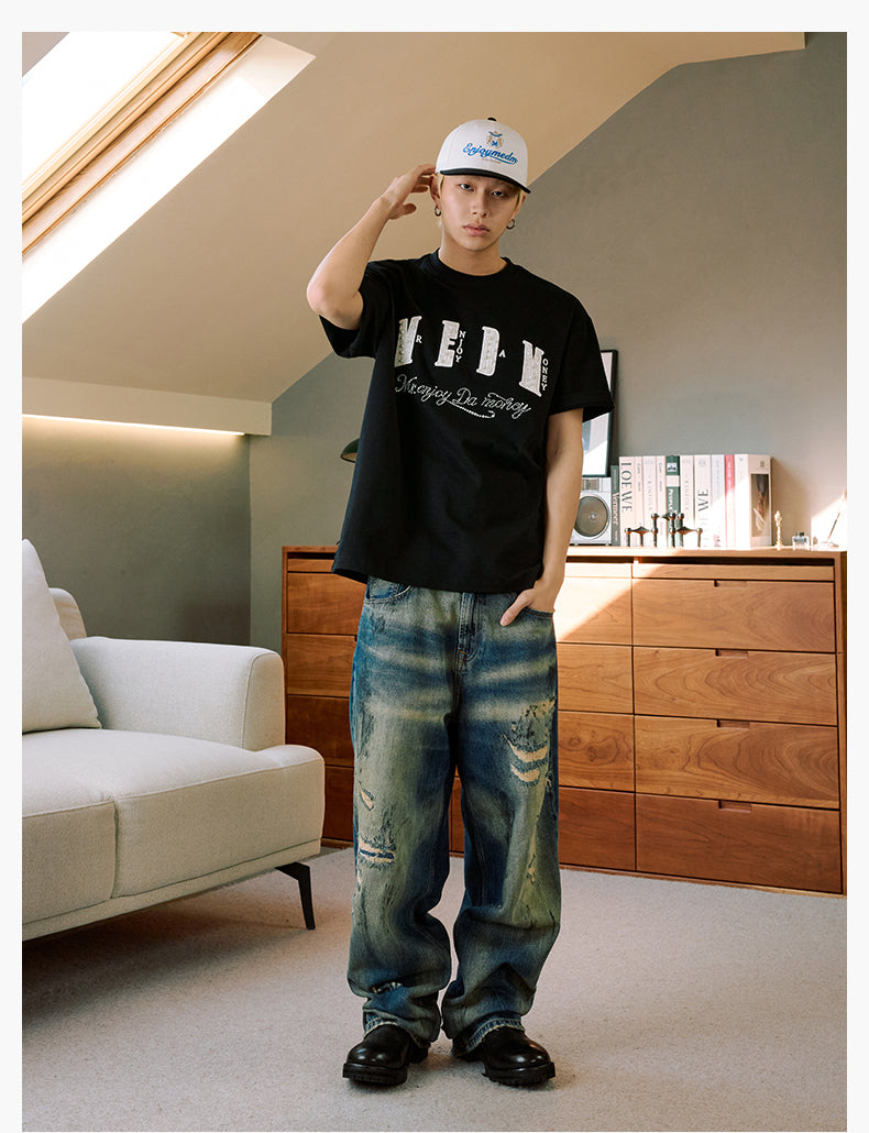 MEDM Pearl Lace Patch Embroidery Tee | Face 3 Face