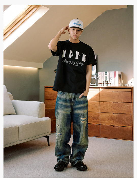 MEDM Pearl Lace Patch Embroidery Tee | Face 3 Face