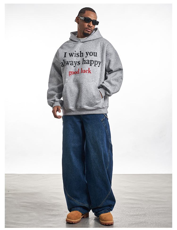 F3F Select Good Luck Printed Letter Hoodie | Face 3 Face