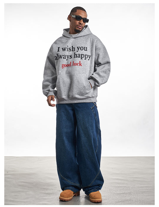 F3F Select Good Luck Printed Letter Hoodie | Face 3 Face