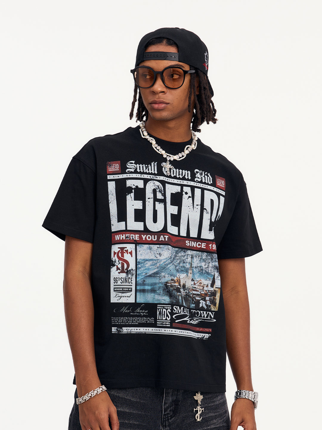 Small Town Kid Old Newspaper Print Tee | Face 3 Face