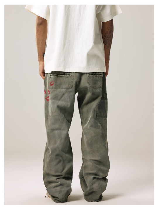 Remedy Kiss Mark Distressed Hole Work Painter Pants | Face 3 Face