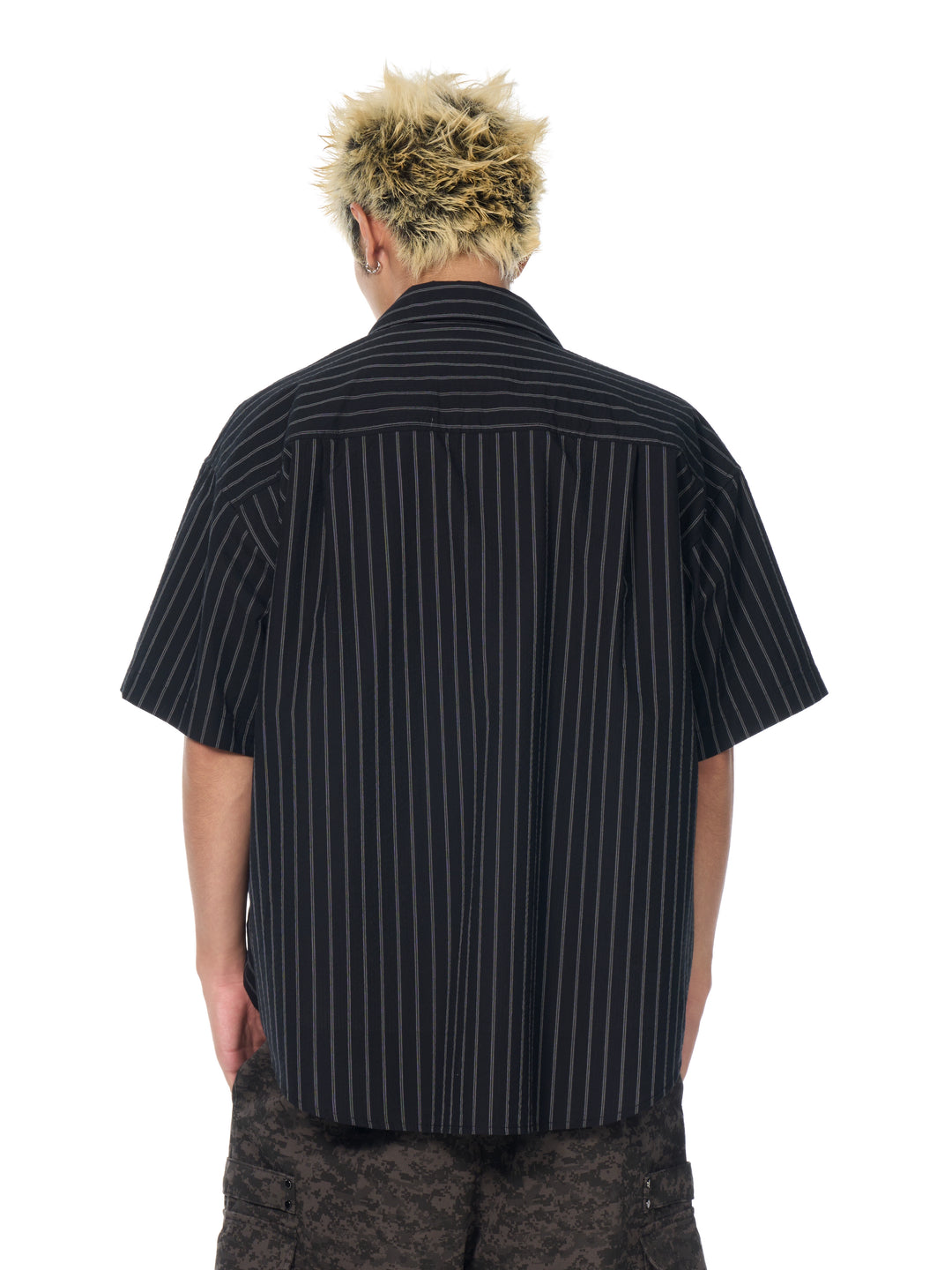 AFGK Striped Logo Print Short Sleeve Shirt | Face 3 Face