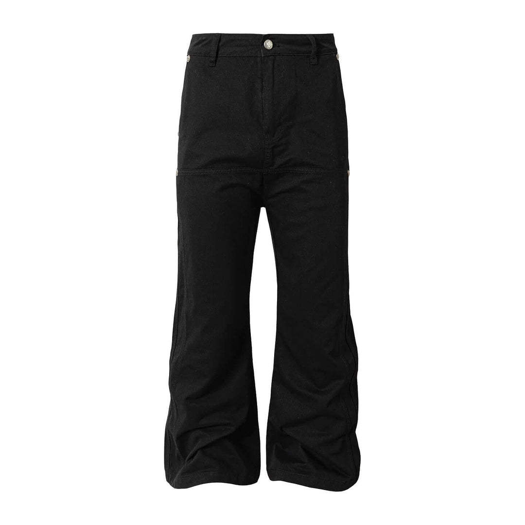 YADcrew Washed Double Pocket Wide Leg Cargo Pants | Face 3 Face